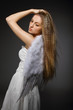 Portrait of the blond girl with white wings Portrait of the blond girl with white wings