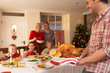 Photo : Family having Christmas dinner