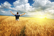 Man in yellow meadow