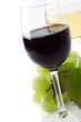 glasses of wine and  grape