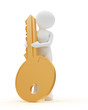 person with key