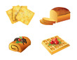 Set of pastry objects Set of pastry objects