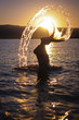 Girl Bathing at Sunset