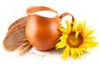 jug with milk and bread jug with milk and bread