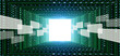 green matrix tunnel with touch screen interface