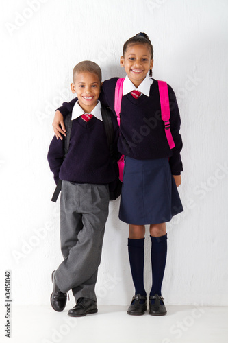 Photo: two primary school students two primary school students