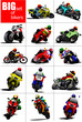 Vector: Big set of Bikers on the road. Vector illustration Big set of Bikers on the road. Vector illustration