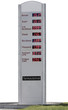 price board on filling station