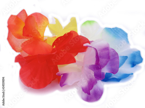 Photo: Pulsera de flores de tela hawai Pulsera de flores de tela hawai