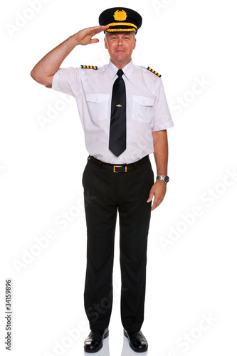 Photo: Airline pilot salute. Airline pilot salute.