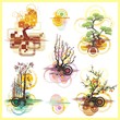 Vector Tree Backgrounds Set Vector Tree Backgrounds Set
