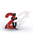 Illustration: Figur mit Zahl 2 Figur mit Zahl 2
