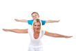 mother with son in studio