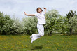 little girl in spring park