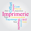 imprimerie, communication, nuage de mots