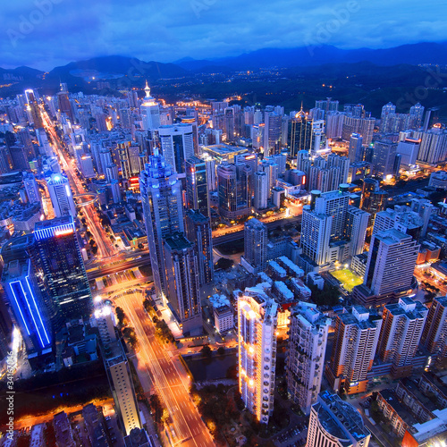 Photo: Aerial view of city. Aerial view of city.