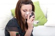 young woman enjoying wine