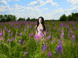 Lady in a flower meadow Lady in a flower meadow
