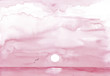 Alba sul mare in rosa. Acquerello tradizionale Alba sul mare in rosa. Acquerello tradizionale