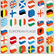 Europe flags vector set