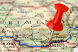 Pushpin on the map - Bucharest, Romania Pushpin on the map - Bucharest, Romania