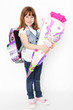 Foto: Mädchen mit Schultüte Mädchen mit Schultüte