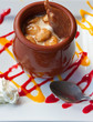 dessert, glace, miel, amandes, nougatine, chantilly