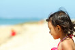 Cute asian little girl on the beach Cute asian little girl on the beach