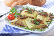 Schwäbische Maultaschen mit Röstzwiebeln