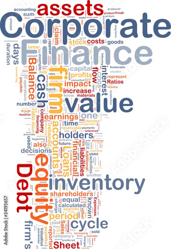 Illustration: Corporate finance background concept Corporate finance background concept