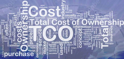 Illustration: Total cost of ownership background concept Total cost of ownership background concept