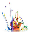 Colorful paint splashing isolated on white Colorful paint splashing isolated on white