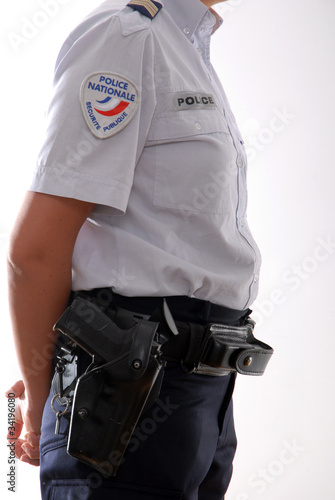 Photo: policier garde statique arme policier garde statique arme