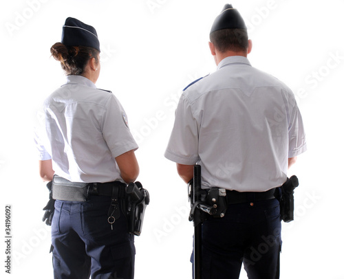Photo: policier, policiere intervention policier, policiere intervention