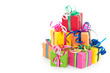 Pile de paquets cadeaux colorés
