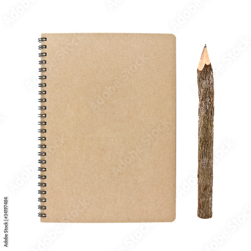 Photo: blank notebook and bark pencil blank notebook and bark pencil