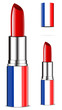 abstract France lipsticks isolated on white background