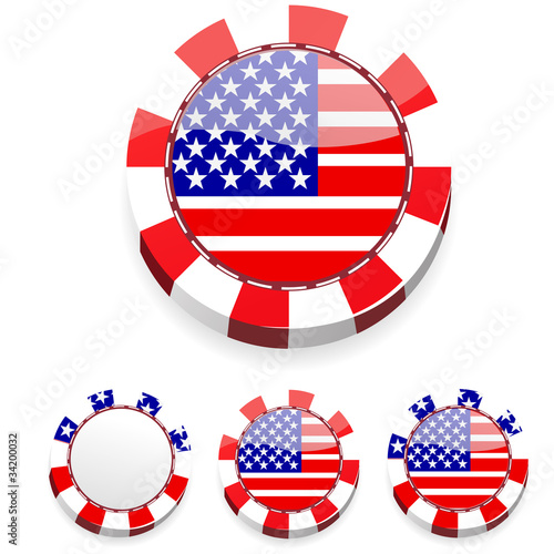Vector: set of abstract america casino chips set of abstract america casino chips