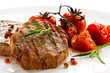 Grilled steak and fried toamtoes