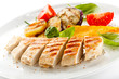 Grilled meat and vegetables