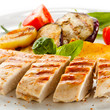 Grilled meat and vegetables
