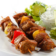 Grilled meat and vegetables