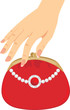 Stylish red female purse