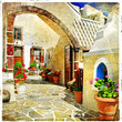 pictorial streets of Santorini