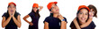 Beautiful Latin teen hispanic girl mixed gestures