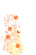 floral grunge orange