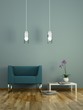 Wohndesign - blauer Sessel