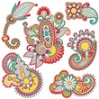 colored floral ornamental decoration design element.