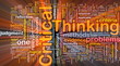 Critical thinking background concept glowing