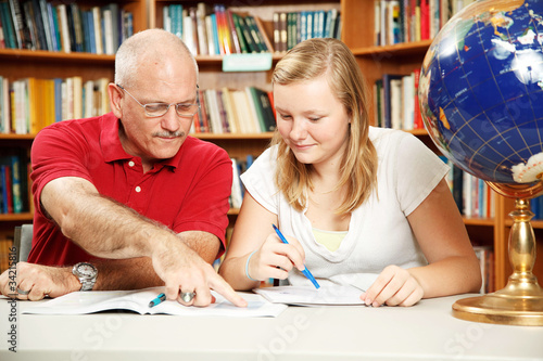 Photo: Father Daughter Study Time Father Daughter Study Time